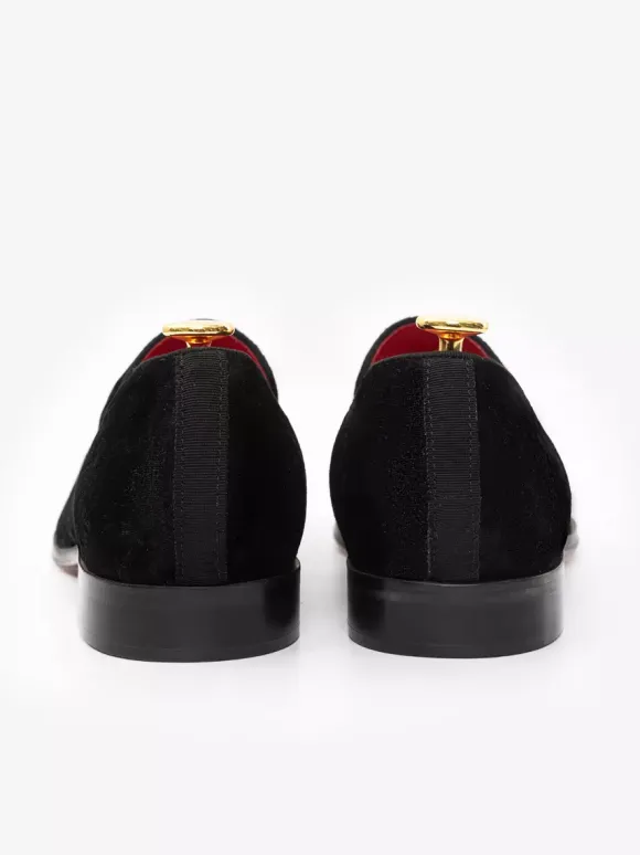 Chaussures Mocassins Homme Slip-On Bout Carré Tissu Pailleté