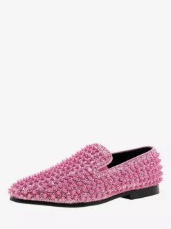 Chaussures Mocassins Pour Hommes Tissu À Paillettes Rivets Illustration Slip-On