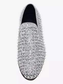 Chaussures Mocassins Pour Hommes Tissu À Paillettes Rivets Illustration Slip-On
