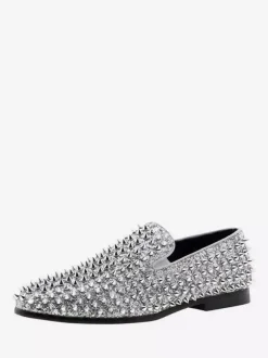 Chaussures Mocassins Pour Hommes Tissu À Paillettes Rivets Illustration Slip-On