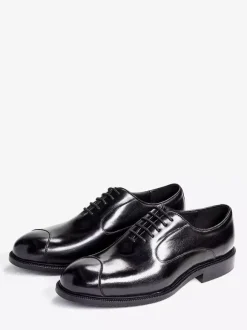 Chaussures Oxford pour hommes bout pointu style business décontracté en cuir véritable à lacets et bout droit