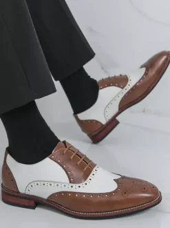 Chaussures Oxford pour hommes bout rond lacets décontractées
