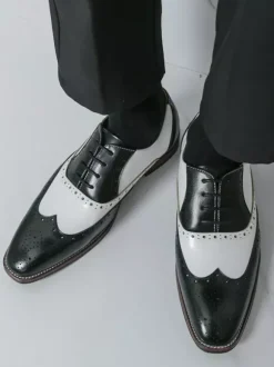 Chaussures Oxford pour hommes bout rond lacets décontractées