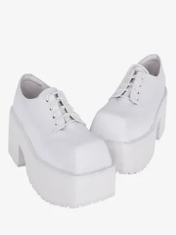 chaussures épaisses gothiques Lolita noires en cuir PU à bout rond Lolita