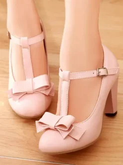 Chaussures Vintage à Bout Rond pour Femmes