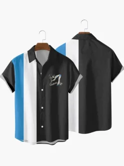 Chemise décontractée pour hommes  col rabattu  chemises pour hommes nues imprimées à revers décontractés
