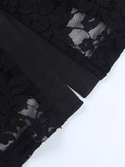 Chemise en dentelle transparente pour femme - Cardigan cintré à col V style gothique - Top idéal pour une soirée printanière 2026