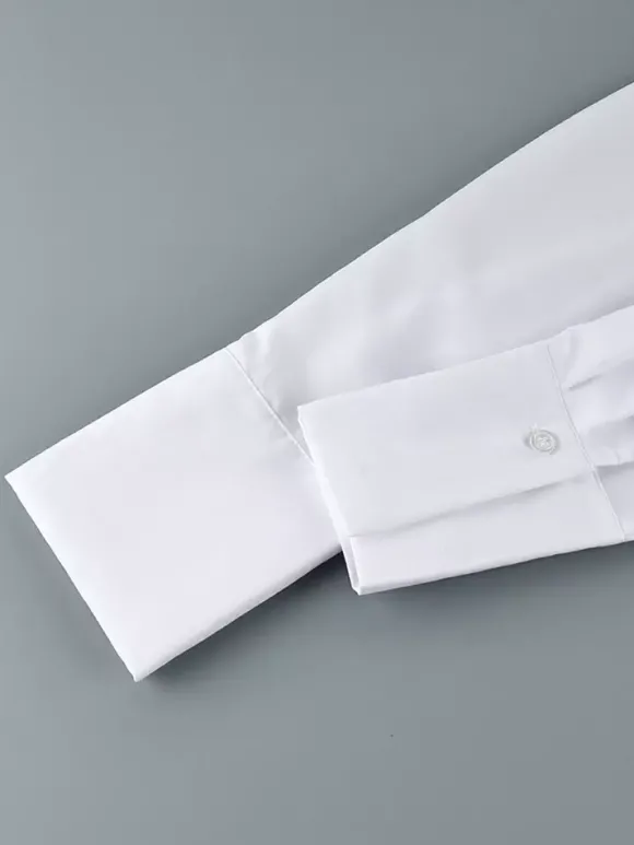 Chemise habillée à manches longues col pointu oversize et poignets larges