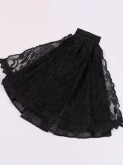 Chemise Noir Vintage Top Renaissance Polyester Dentelle Manches Longues Rétro Costumes Pour Homme Déguisement Vintage