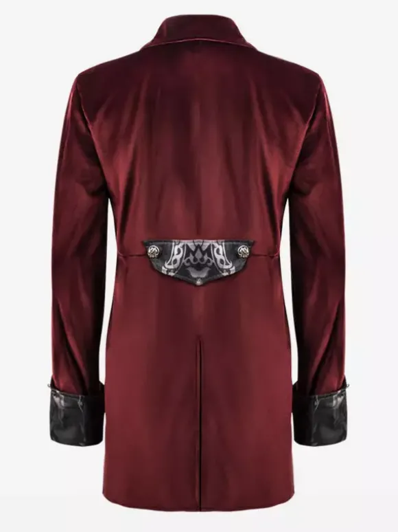 Chemise Rouge Vintage Top Rétro Imprimé Floral Manches Longues Rétro Costumes Pour Homme Déguisement Vintage Bourgogne