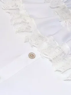 Chemise blanche rétro steampunk pour homme manches longues col montant style victorien/renaissance poète poux