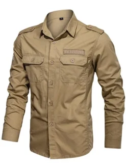 Chemise décontractée pour hommes Col rabattu Chic Hunter Green Chemises pour hommes