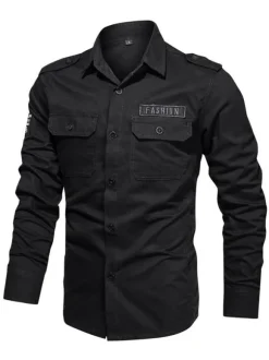 Chemise décontractée pour hommes Col rabattu Chic Hunter Green Chemises pour hommes