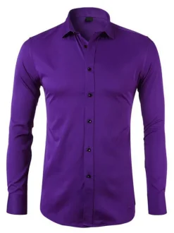Chemise décontractée pour homme Col rabattu Chemises décontractées blanches amovibles pour hommes
