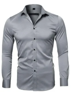 Chemise décontractée pour homme Col rabattu Chemises décontractées blanches amovibles pour hommes