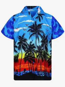 Chemise Décontractée Pour Homme Chic Imprimé Jaune Vacances