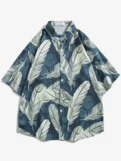 Chemise décontractée Vacances homme Chic imprimé chemises noires
