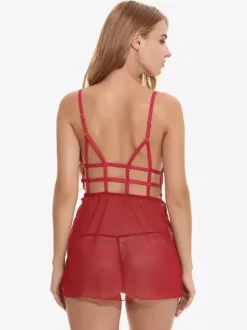 Chemise de nuit en tulle bleu roi pour femme n艙uds imprimé floral dos nu lingerie pyjama vêtements de nuit