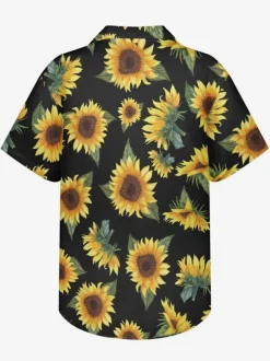 Chemise Hommes Funky Hawaïenne À Manches Courtes Poche Vacances Été Imprimé Plage Décontracté