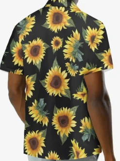 Chemise Hommes Funky Hawaïenne À Manches Courtes Poche Vacances Été Imprimé Plage Décontracté