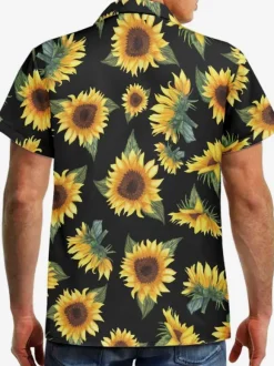 Chemise Hommes Funky Hawaïenne À Manches Courtes Poche Vacances Été Imprimé Plage Décontracté