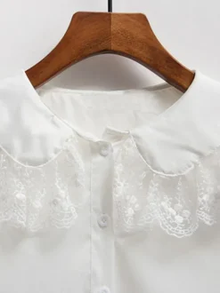 Chemise Mignonne Lolita En Mousseline De Soie En Dentelle Blouse Lolita Blanche