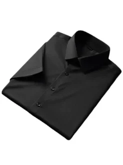 Chemises Habillées Chemises Homme Chemise Habillée Pour Homme Classique Manches Courtes Mariage Noir Bleu