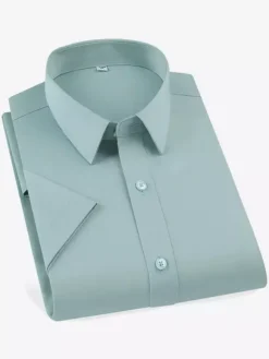 Chemises à manches longues pour hommes chemises décontractées en soie glacée infroissables