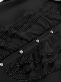 Chemises à volants pour hommes style Renaissance style steampunk gothique décontractées boutonnées manches longues
