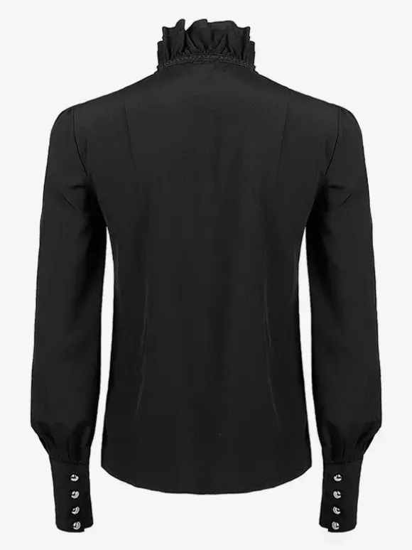 Chemises à volants pour hommes style Renaissance style steampunk gothique décontractées boutonnées manches longues