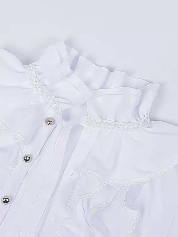 Chemises à volants pour hommes style Renaissance style steampunk gothique décontractées boutonnées manches longues