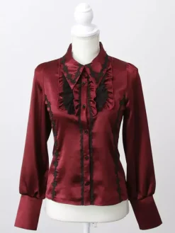 Chemisier gothique Lolita à volants et manches longues sous-culture petite mignon uniforme