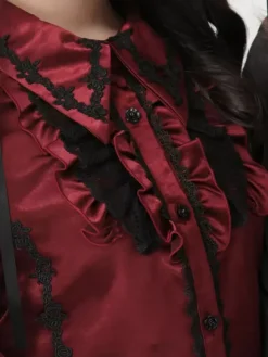 Chemisier gothique Lolita à volants et manches longues sous-culture petite mignon uniforme