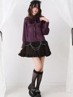 Chemisier gothique Lolita à volants et manches longues sous-culture petite mignon uniforme