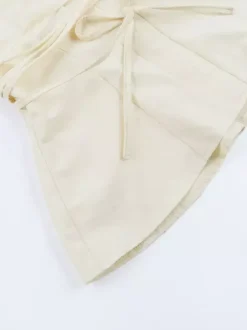 Chemisier péplum élégant et ajusté pour femme - Blouse vintage à manches cloche et taille nouée - Top chic Y2K pour un rendez-vous romantique au printemps 2026