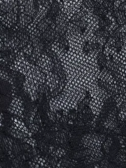 Chemisier corset en dentelle à épaules dénudées pour femme - Bustier noir transparent à manches longues en maille - Tenue de soirée printanière 2026