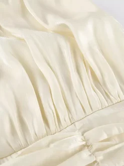Chemisier dos nu froncé sans manches à col halter pour femme 2026