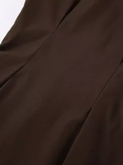 Chemisier en mousseline transparente à manches évasées pour femme - Style bohème marron volants étagés coupe ample - Idéal pour les soirées de printemps 2026