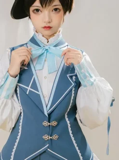 Chemisiers gothiques Lolita écrus blancs à manches longues et n艙uds Lolita Top Lolita Chemise Lolita