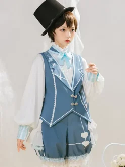 Chemisiers gothiques Lolita écrus blancs à manches longues et n艙uds Lolita Top Lolita Chemise Lolita