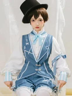 Chemisiers gothiques Lolita écrus blancs à manches longues et n艙uds Lolita Top Lolita Chemise Lolita