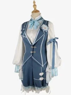 Chemisiers gothiques Lolita écrus blancs à manches longues et n艙uds Lolita Top Lolita Chemise Lolita