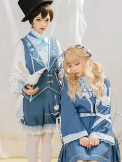 Chemisiers gothiques Lolita écrus blancs à manches longues et n艙uds Lolita Top Lolita Chemise Lolita