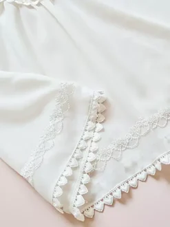 Chemisiers Lolita académiques Haut Lolita en dentelle à volants Chemisier à manches longues Chemise Lolita blanche