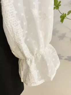 Chemisiers Lolita académiques haut Lolita chemisier à manches longues en dentelle à volants chemise Lolita blanche