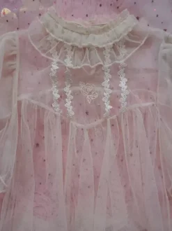 Chemisiers Lolita doux haut Lolita noir à manches longues n艙uds et volants chemise Lolita