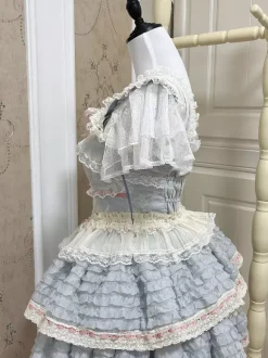 Chemisiers Lolita doux haut Lolita blanc à manches courtes n艙uds et volants chemise Lolita