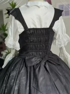 Chemisiers gothiques Lolita à lacets et volants à manches courtes haut Lolita chemise Lolita blanche