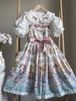 Chemisiers Lolita doux blancs à manches courtes volants et n艙uds haut Lolita chemise Lolita