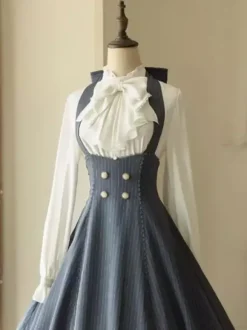 Chemisiers Lolita doux à volants et manches longues haut Lolita chemise Lolita écrue et blanche